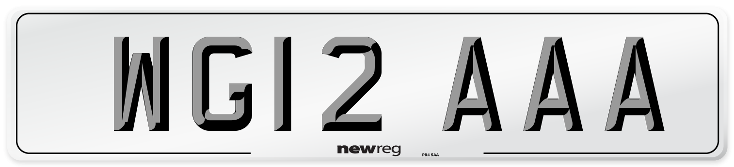 WG12 AAA Number Plate from New Reg